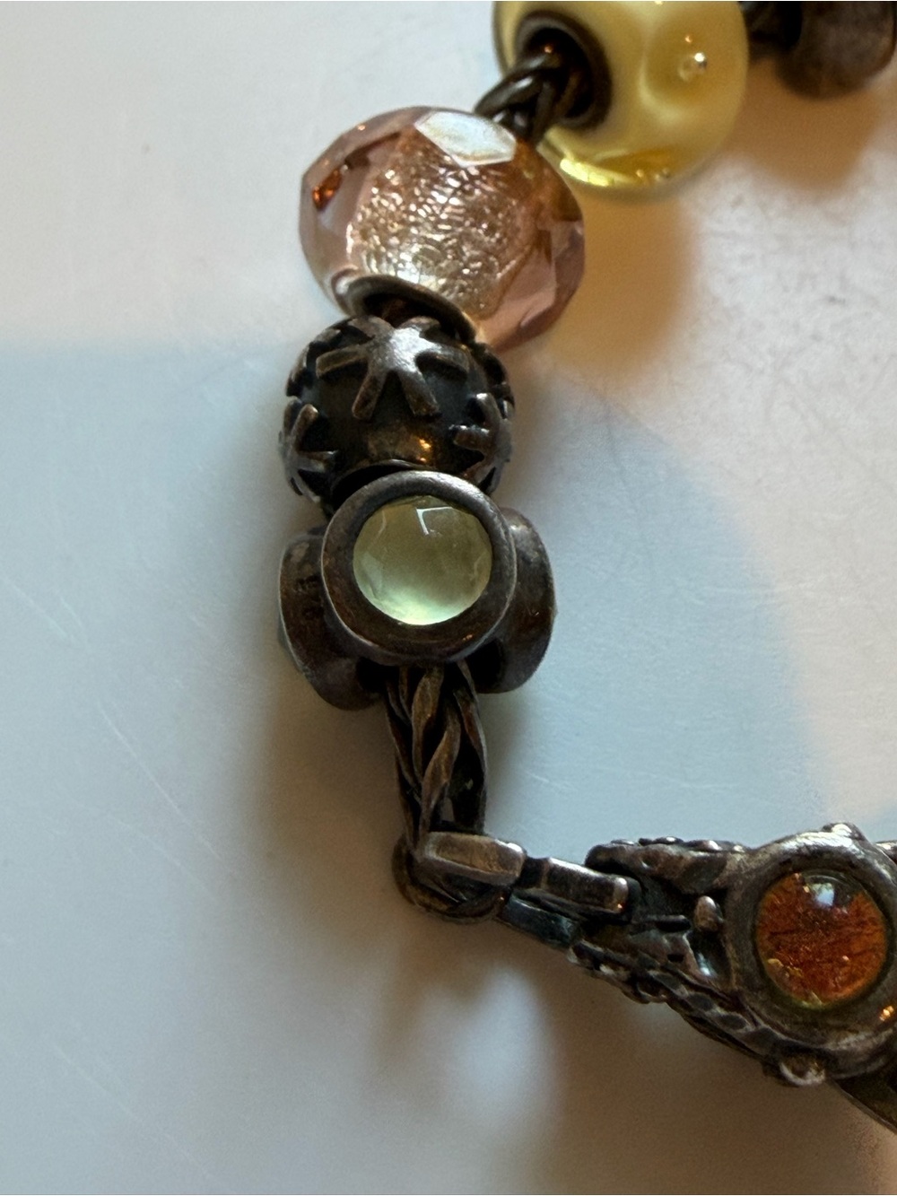 Trollbeads Bracelet with 10 Vintage Beads, Sterling Silver Chain - Picture 14 of 16